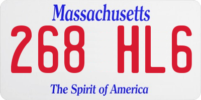 MA license plate 268HL6