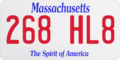 MA license plate 268HL8