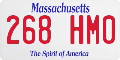 MA license plate 268HM0