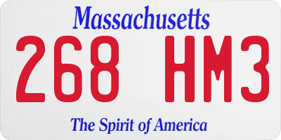 MA license plate 268HM3