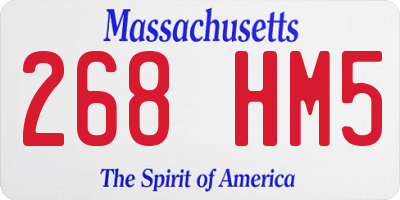 MA license plate 268HM5