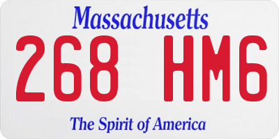 MA license plate 268HM6