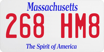 MA license plate 268HM8