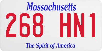 MA license plate 268HN1
