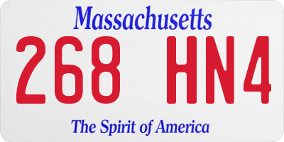 MA license plate 268HN4