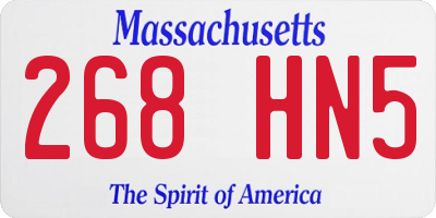 MA license plate 268HN5