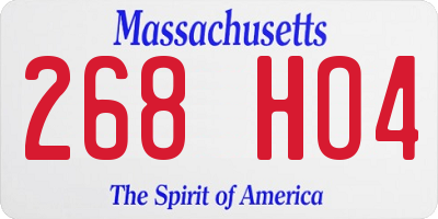 MA license plate 268HO4