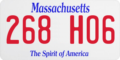 MA license plate 268HO6