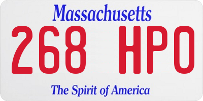MA license plate 268HP0
