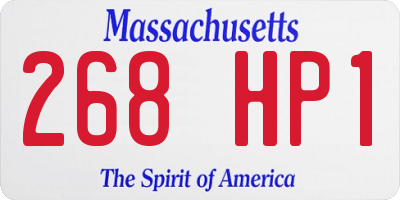 MA license plate 268HP1