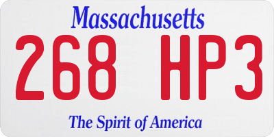 MA license plate 268HP3