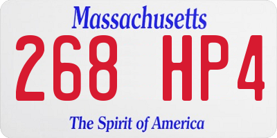 MA license plate 268HP4