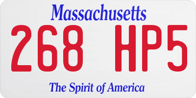 MA license plate 268HP5