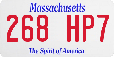 MA license plate 268HP7