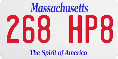 MA license plate 268HP8