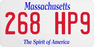 MA license plate 268HP9