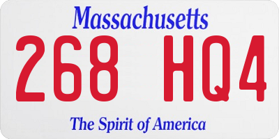 MA license plate 268HQ4