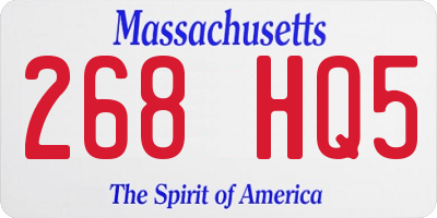 MA license plate 268HQ5