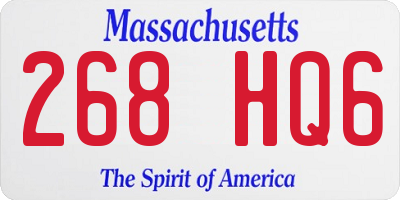 MA license plate 268HQ6