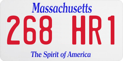 MA license plate 268HR1