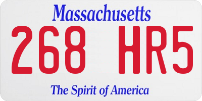 MA license plate 268HR5
