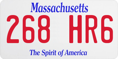 MA license plate 268HR6