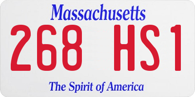 MA license plate 268HS1