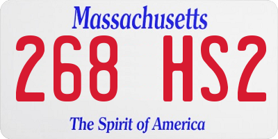 MA license plate 268HS2