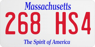 MA license plate 268HS4