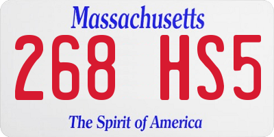 MA license plate 268HS5
