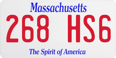 MA license plate 268HS6