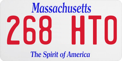 MA license plate 268HT0