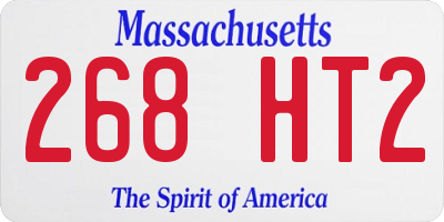 MA license plate 268HT2