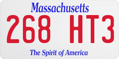 MA license plate 268HT3