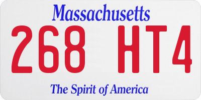 MA license plate 268HT4