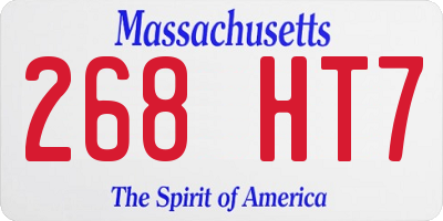 MA license plate 268HT7