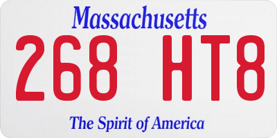 MA license plate 268HT8