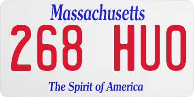 MA license plate 268HU0
