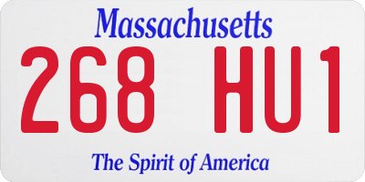 MA license plate 268HU1