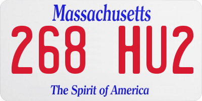 MA license plate 268HU2