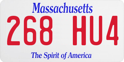 MA license plate 268HU4