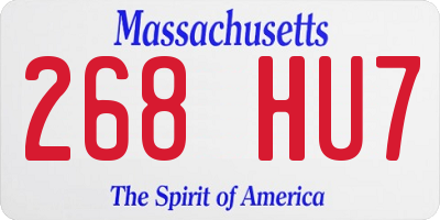 MA license plate 268HU7