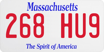 MA license plate 268HU9