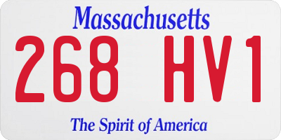 MA license plate 268HV1