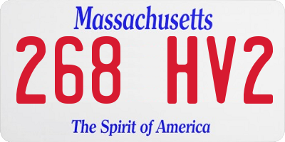 MA license plate 268HV2