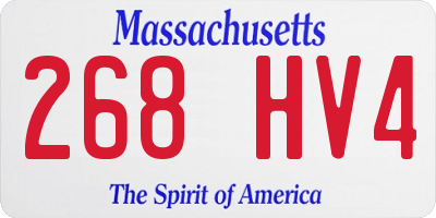 MA license plate 268HV4