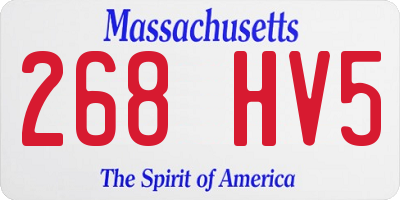MA license plate 268HV5