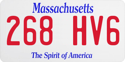 MA license plate 268HV6
