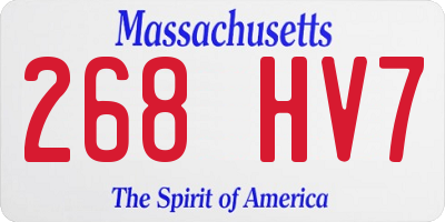 MA license plate 268HV7