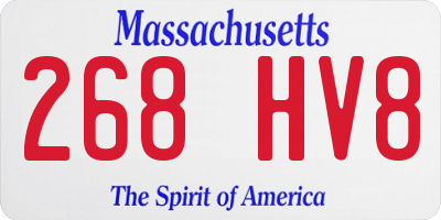 MA license plate 268HV8